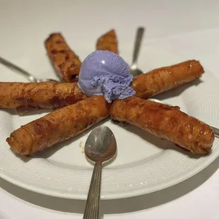 Turon with Ube Ice Cream