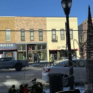 Store front looking out