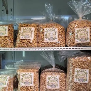 4 types of specialty paper shell pecans, plus the little native ones in bags up to 5 pounds