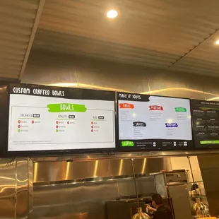 menus on the wall