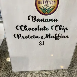 a bag of chocolate chip protein muffins