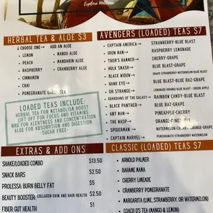 a menu for a restaurant