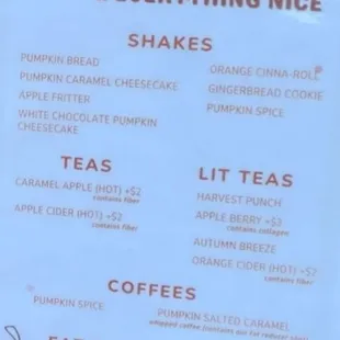 menu