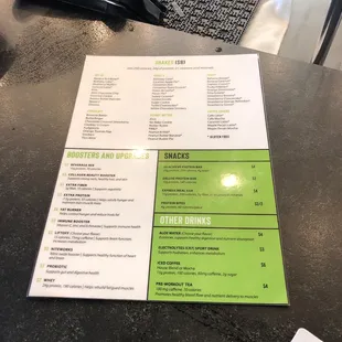 The shake menu