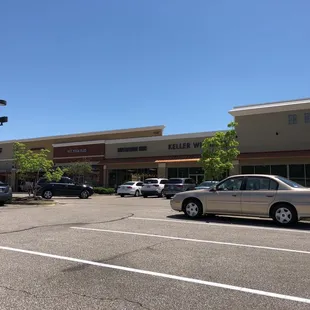 the parking lot of a grocery store