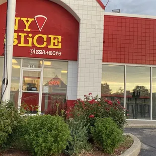 the front of the restaurant