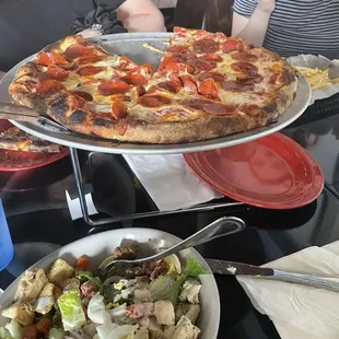 16" Pepperoni and a Cobb salad