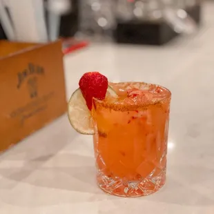 Spicy strawberry margarita