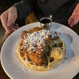 Chicken and waffles.