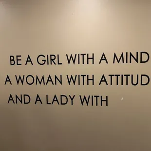 Ladies room wall