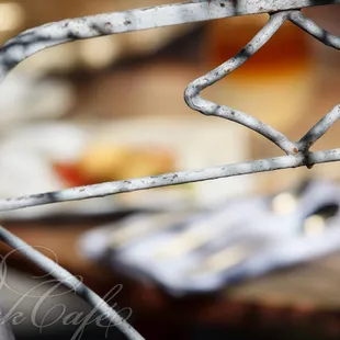 shooting through a chair on the patio