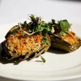 New American Steakhouse Menu | Stuffed Artichoke Braised in White Wine | 10-15-2010