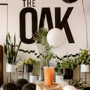 a plant in a vase on a stump