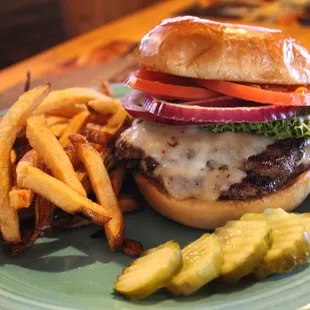 Our famous Dam Burger &amp; fresh cut fries.
