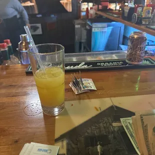 Pull tabs and vodkyOJ on this beautiful Saturday afternoon w KY my GUY