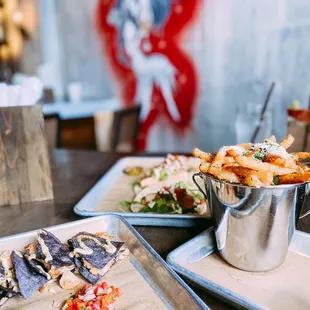 Quesadilla and Truffle Fries