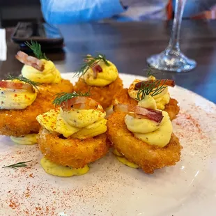 Fried deviled eggs