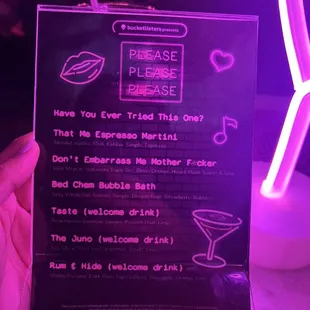 Special Drinks Menu
