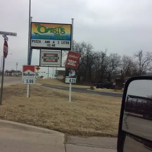  a view of a gas station