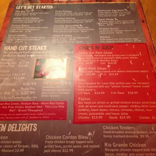 Even the menu looked dingy