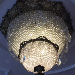 a chandelier in a house