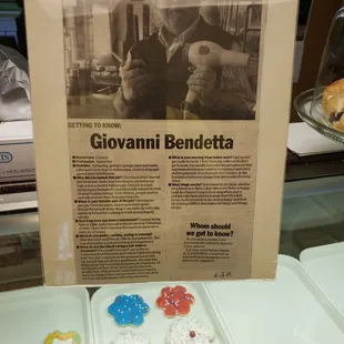 a display of cookies and pastries