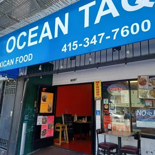 the front of the restaurant