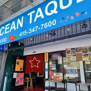 the front of the restaurant
