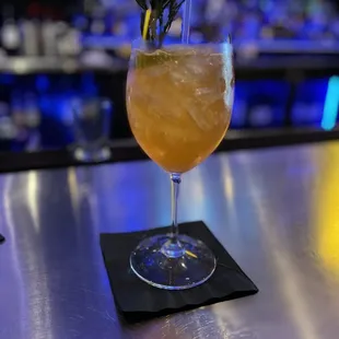 a cocktail on a bar