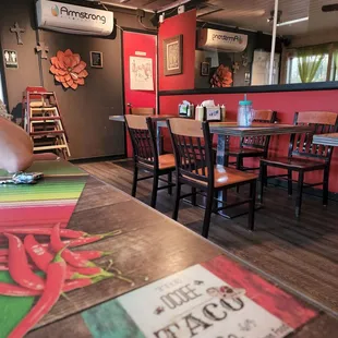 Small dining space. Looks very family owned here. Cozy!