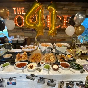 a table full of food
