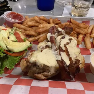California Chicken Club burger (I think that&apos;s what it&apos;s called). Tasty!