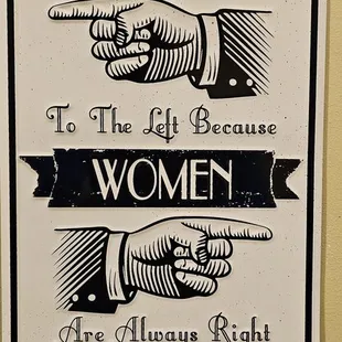 a sign stating women are always right