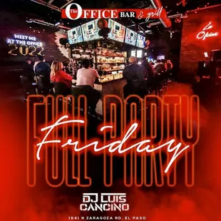 a neon sign with a bar in the background