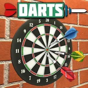 darts and darts on a brick wall