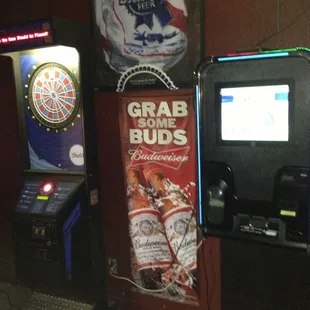 Jukebox and dart board