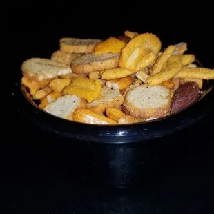 Yummy chex mix.