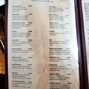 menu