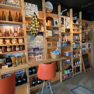 the bar and shelves