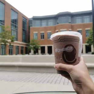 Back in school for frozen hot chocolate  #relivingcollegelife