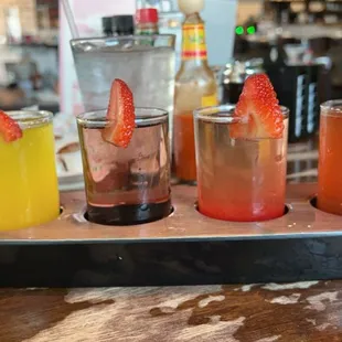 Mimosa flight... mango, watermelon, strawberry, raspberry