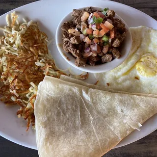 2 Eggs and Carne Asada