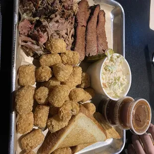 Two meat combo w/ pulled pork and brisket