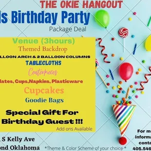 Kids Birthday Party Package Deal