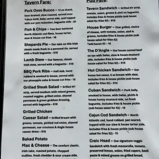 menu