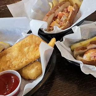 Fish and Chips plus a Lobster Roll