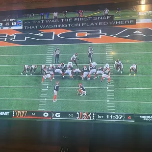 MNF on the in-booth TV