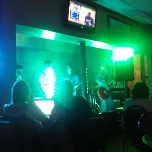 a group of people playing music