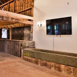 Our 10' long stone trough can be filled with ice and beverages for your event.