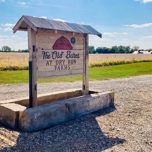 Entrance sign to The Old Barns at Dry Run Farms
